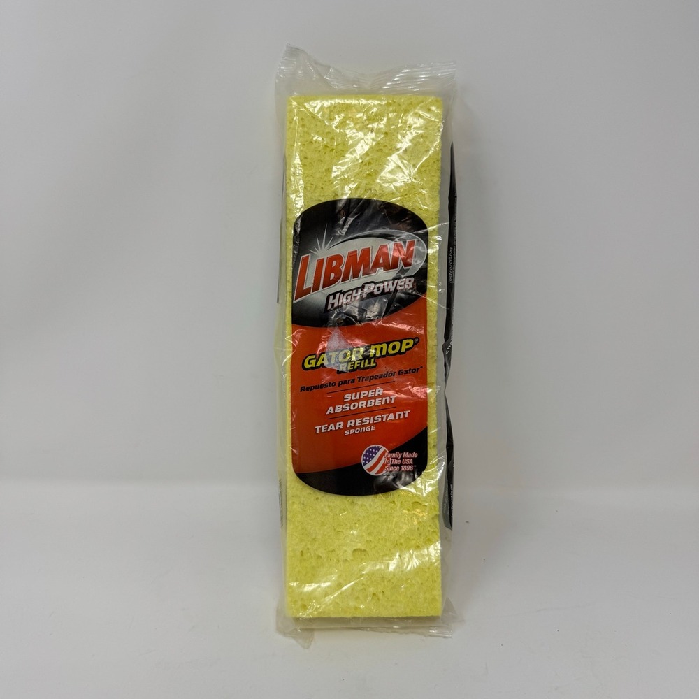 Libman High Power Gator Mop‎ Refill Super Absorbent Tear Resistant Sponge Yellow